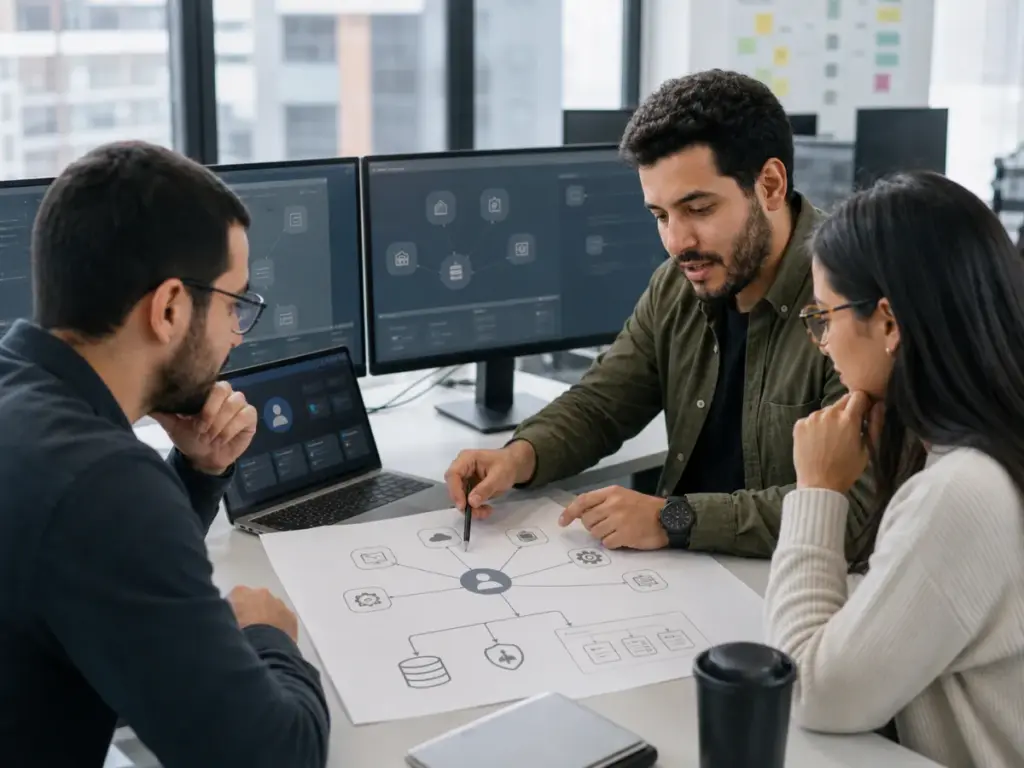 Equipo revisando una arquitectura de identidad y acceso unificado